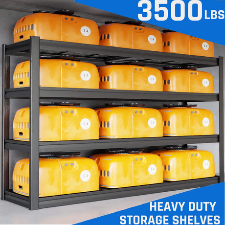 PMKES 67" W Garage Shelving Heavy Duty, 4 Tier Garage Shelves, 68" H Adjustable Storage Shelving Unit, Commercial Metal Shelves for Warehouse, Basement, Shop, 67" W x 20" D x 68" H PMKES