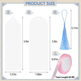 49Pcs Acrylic Bookmark Blanks Kits, Clear Acrylic Craft Bookmarks for Women, 24Pcs Plastic Bookmarks with 24Pcs Colorful Tassel and 1 Roll Ribbon, Christmas Gift Bookmarks, DIY Bookmark Accessories WSICSE