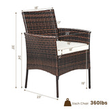 RELAX4LIFE Wicker Patio Chairs Set of 4, Indoor Outdoor PE Rattan Armchairs w/Cane Back, Seat Cushions for Bistro Porch Poolside, 360LBS Weight Capacity, 4 Pack Outdoor Dining Chairs (4, Brown+Beige) RELAX4LIFE