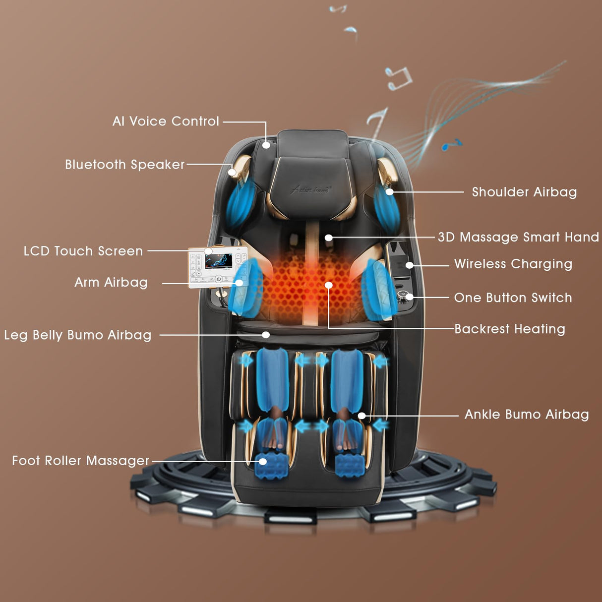 Artist hand Massage Chairs Full Body and Recliner Wider Seat, 2025 Zero Gravity Massage Chair SL-Track Shiatsu Massage Recliner, Body Scan, Heating, Calfrest Extension, Full-Body Air Compression Artist hand