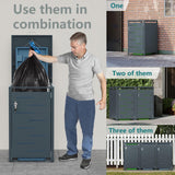 Outdoor Trash Can Storage Shed,Wheelie Bin Hideaways,Wheelie Bin Box 2 x 240L Made of Solid Steel,Weatherproof and Powder-Coated with Automatic Lid, Lockable,Perfect for Garden,Backyard (2, Black) Anxeit