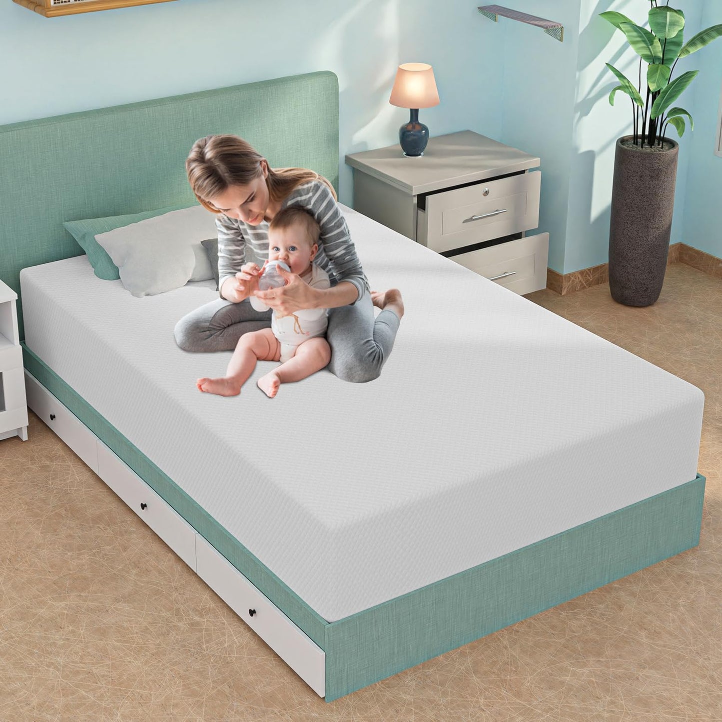 NChanmar 12 Inch Full Size Mattress, Gel Memory Foam Full Mattress, Pressure Relieving, Cooling Gel Foam, Full Mattress in a Box, Bed-in-a-Box, Full, 75" L x 54" W x 12" Th, White