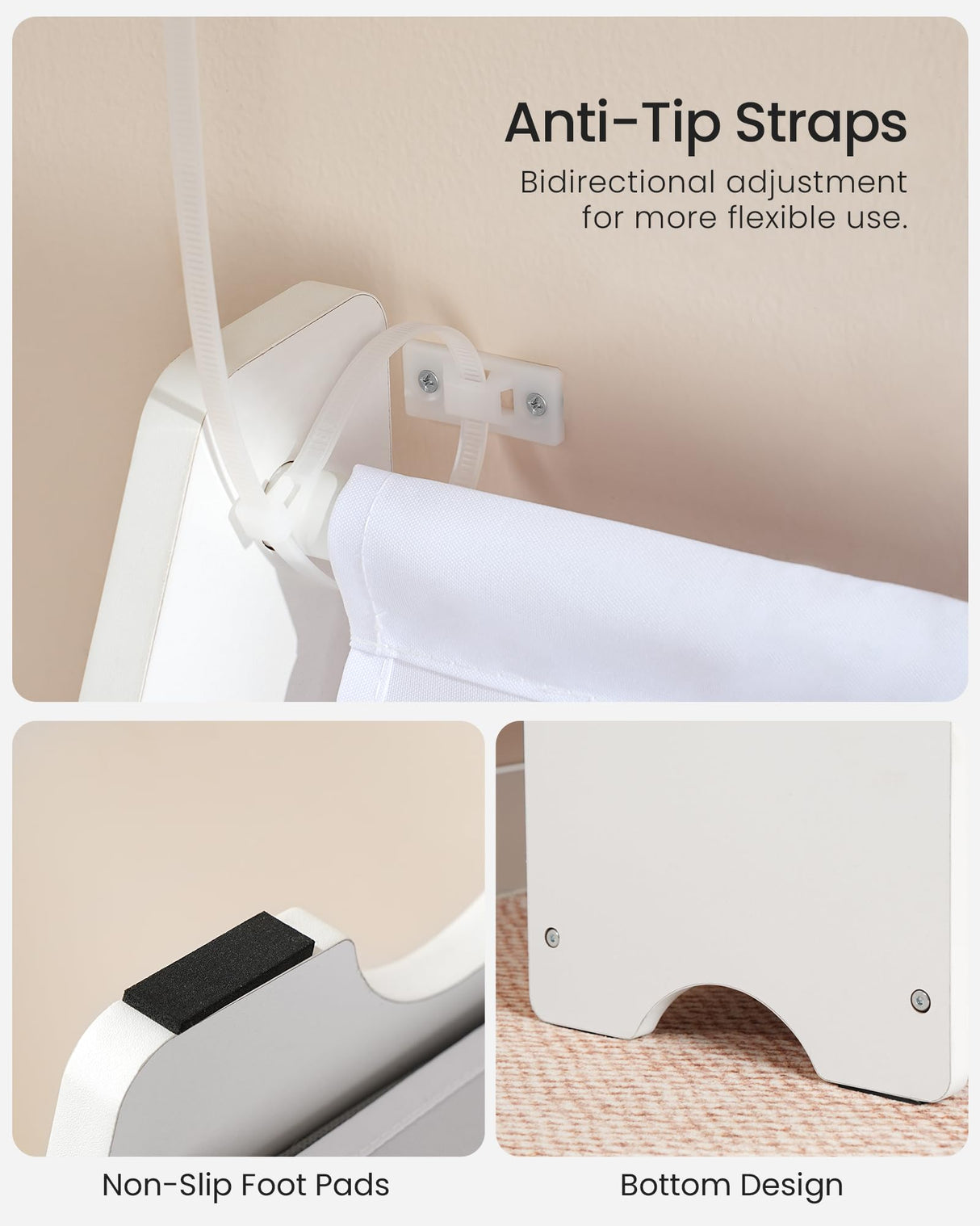 CHOEZON Kids Bookshelf and Toy Storage, 4 Tier Large Capacity Kids Book Rack, Sling Kid Bookcase, for Kids Room, Nursery, Playroom, White and Gray MCW06WT CHOEZON