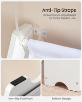 CHOEZON Kids Bookshelf and Toy Storage, 4 Tier Large Capacity Kids Book Rack, Sling Kid Bookcase, for Kids Room, Nursery, Playroom, White and Gray MCW06WT CHOEZON