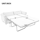 Merax Pull Out Sofa Bed, Queen Sleeper Couch with Memory Foam Mattress, Folding 2-in-1 Design, for Living Room, Guest Bedroom, Office, Beige Merax