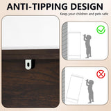 LOUVIXA Farmhouse Dresser 9 Drawer, Bedroom Chest of Drawers, Dressers with 9 Drawers, Wooden Dressers for Bedroom, Living Room, Tv Stand, Entryway (Brown-9 Drawers) LOUVIXA