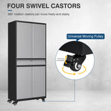 AFAIF Metal Storage Cabinet with Wheels, 73" Tall Garage Rolling Storage Cabinets with Doors and Shelves, Lockable Tool Caninet Steel Locking Cabnets for Home Office, Garage, Pantry AFAIF