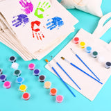 Zioffiel Small Canvas Tote Bags Bulk 24 Pack, Sublimation Tote Bags Blank with Acrylic Paint Set, Reusable Cotton Canvas Bags with Handles, Mini Tote Bag To Decorate DIY Crafts, 8"x8.6" Zioffiel