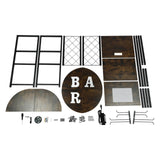 Jiabailie Wine Rack Table with LED Light,Metal Coffee Bar Cabinet with Outlet,Floor Bar Cabinet for Liquor and Glasses,FreeStanding Sideboard for Home Kitchen Dining Room Jiabailie