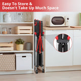 Sunvasagoo Portable Folding Service Cart - Versatile 3-Tier Collapsible Design, Heavy-Duty 56 lbs Load Capacity/Shelf, Lockable Wheels for Stability, Ideal for Garage, Workshop & Industrial Use Sunvasagoo