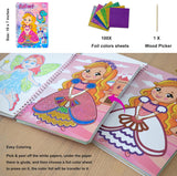 HBKJ Foil-Fun Art Gift for Girls - Magic Princess Gifts Foil Art Craft Stickers Book Supplies for Girls 4-5-6-7-8-9 Year Old Toddler Kids Activity Kit Travel Toys Christmas Birthday Gifts HBKJ