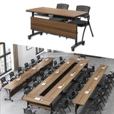 LKATOR Foldable Conference Table,Modern Mobile Meeting Table with Silent Wheels,Mobile Training Table for Training Rooms,Rolling Conference Room Tables for Office,Classroom (6pack 61 * 21.6 * 29.5) LKATOR