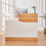 Reception Desk with Counter,Modern Counter Table with Cable Grommet,47 inch Retail Counter for Checkout, Lobby, Beauty Salon,Barber and Small Company (Normal) LayBurst