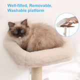 Hey-brother Cat Tree with XL Litter Box Enclosure, All-in-one Cat Tower for Indoor Cats with Large Hammock, Bed, Food Station, Scratching Posts, Modern Style Pet Furniture, Rustic Gray MPJ101SG Hey-brother