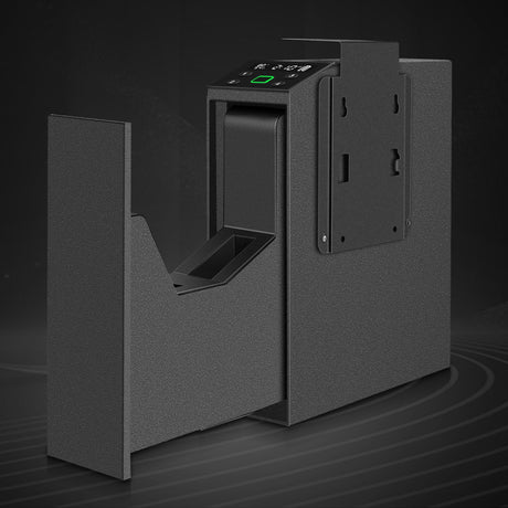 Biometric Slider Handgun Gun Safe with LCD Screen of Temp Humidity Time for Nightstand, Desk, Bed Side, Wall, Truck LANGGER V