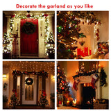 ANOTHERME 9 FT Pre-lit Christmas Garland Holiday Artificial Decor for Stairs Wall Door Indoor Outdoor Garland with Battery Operated Timer ANOTHERME
