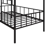 Harper & Bright Designs Metal Twin Size House Loft Bed for Kids, Low Loft Bed with Roof and Ladder, Junoir Loft Bed Twin for Girls Boys,Playhouse Bed Frame, Black Harper & Bright Designs