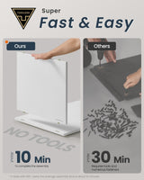 SONGMICS HOME Cat Litter Box Enclosure, Superfast Toolless Assembly, Cat House for Large Cats, Display Side Table, Push-to-Open Doors, Minimalist Modern, Snow White UPCL013W01 SONGMICS HOME