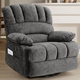 Oversized Recliner Chair,360°Swivel Rocker Recliner for Big Man,Extra Wide Manual Recliners,Overstuffed Soft Rocking Sofa Chair for Living Room,High Back,Large Footrest(Gray) Generic