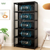 QOEUDD Curio Display Cabinet with Acrylic Glass Door, 5-Tier Tall Display Case, Curio Cabinet & Bookcase for Collectibles, Display Shelf for Home, Reading Nook, Playroom, Living Room QOEUDD