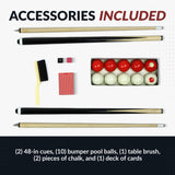 Hathaway Renegade II 54-in Bumper Pool Table – Includes Cues, Billiard Balls, Accessories – Multi Game for Adults & Kids – Rubber Action Bumpers – Family Game Room – Red Felt with Walnut Finish Hathaway