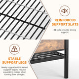 Zevemomo Twin Over Full Bunk Bed with Trundle, Metal Triple Bunk Bed with Full Length Protect 2 Side Ladders Bed Frame for Boys Girls Adults, No Box Spring Needed, Black Zevemomo