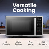 Chefman Countertop Microwave Oven 1.1 Cu. Ft. Digital Stainless Steel Microwave 1000 Watts with 6 Auto Menus, 10 Power Levels, Eco Mode, Memory, Mute Function, Child Safety Lock, Easy Clean Chefman