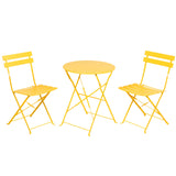 Grand patio 3-Piece Bistro Set Folding Outdoor Furniture Sets with Premium Steel Frame Portable Design for Bistro & Balcony, Yellow Grand patio