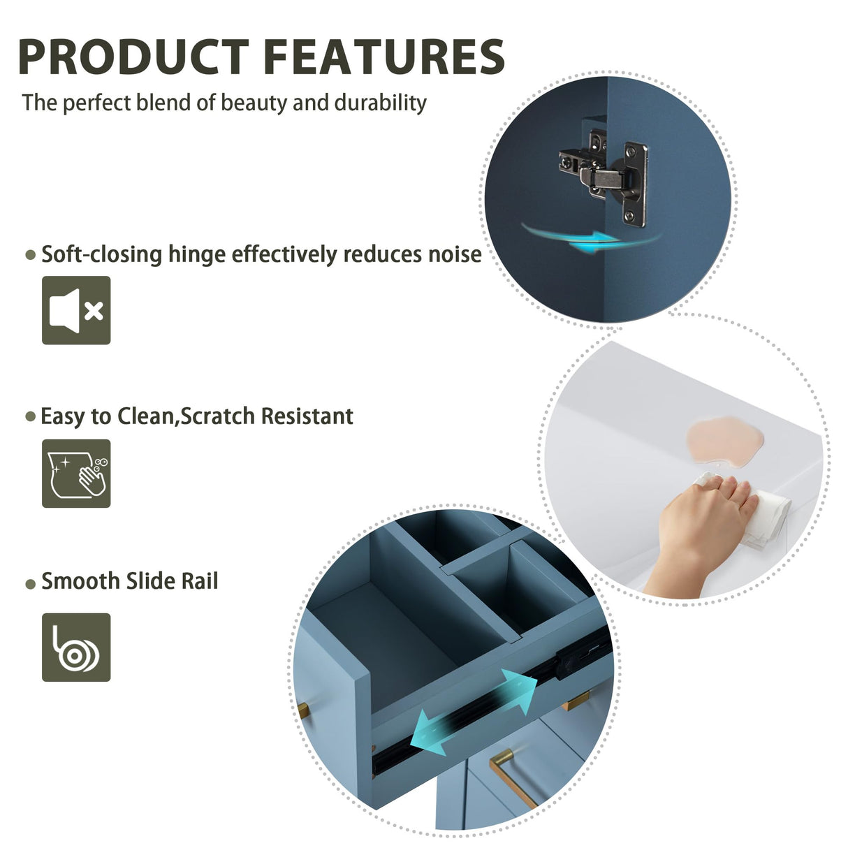 Merax Herringbone Single Sink Bathroom Vanity, Freestanding 30" Modern Bathroom Vanity Storage Cabinet with 3 Drawers and 2 Doors, Solid Wood Frame Merax