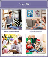 VIGEGU 4 Pack Paint by Numbers kit for Adults Framed Canvas - with Wooden Easel,Paint by Numbers for Kids Ages 8-12,Bottle Flower DIY Acrylic Oil Painting Kits Arts Crafts for Wall Decor 7.8x11.8inch VIGEGU