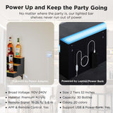 Dethan 2 Tier 32 Inch LED Lighted Liquor Bottle Display Shelf - Wall-Mounted Wine Rack with Multi-Color App & Remote Control, Adjustable Brightness & Sound Modes, Acrylic Bar Shelf for Commercial Club Dethan