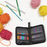 Teamoy Crochet Hook Case, Travel Carry Bag for Ergonomic Crochet Hooks Kits, Aluminum /Steel Crochet Hook and More, Lightweight, Well Made--NO Accessories Included, Flowers Blue Teamoy