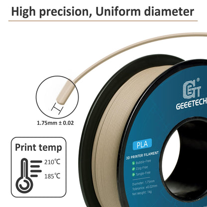 Geeetech Wood Filament 1.75 mm 3D Printer Filament,Walnut Wood PLA Filament 1kg (2.2lbs) 1 Spool,Dimensional Accuracy +/- 0.03 mm,for Most 3D FDM Printer - WoodArtSupply