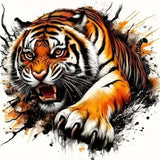 Tiger 5D Diamond Painting Kits for Adults,Animal Diamond Art Kits for Beginner,DIY Round Full Drill Diamond Dots Gem Art Kits for Adults Home Wall Decor 13.8 X 13.8Inch GEMFAMILY