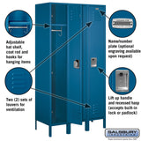 Salsbury Industries 51368BL-U Single Tier 45-Inch Wide 6-Feet High 18-Inch Deep Unassembled Extra Wide Standard Metal Locker, Blue Salsbury Industries