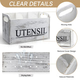 brekle White Kitchen Utensil Holder Rustic Large Wooden Utensil Organizer Cooking Tools Storage brekle