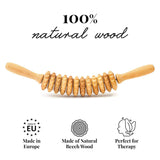 Tuuli Wooden Massage Roller for Waist and Thigh, Multi-Functional Body Roller for Cellulite Reduction and Muscle Tension, Natural Massager for Women and Men (Curved) tuuli
