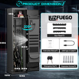 8-12 Gun Safe, Biometric Rifle Safe, 57" Heavy Duty Long Gun Safe for Home Rifles and Pistols, Quick Access Large Gun Cabinet for Rifles and Shotguns with LCD Keypad, LED Light Luzfuego