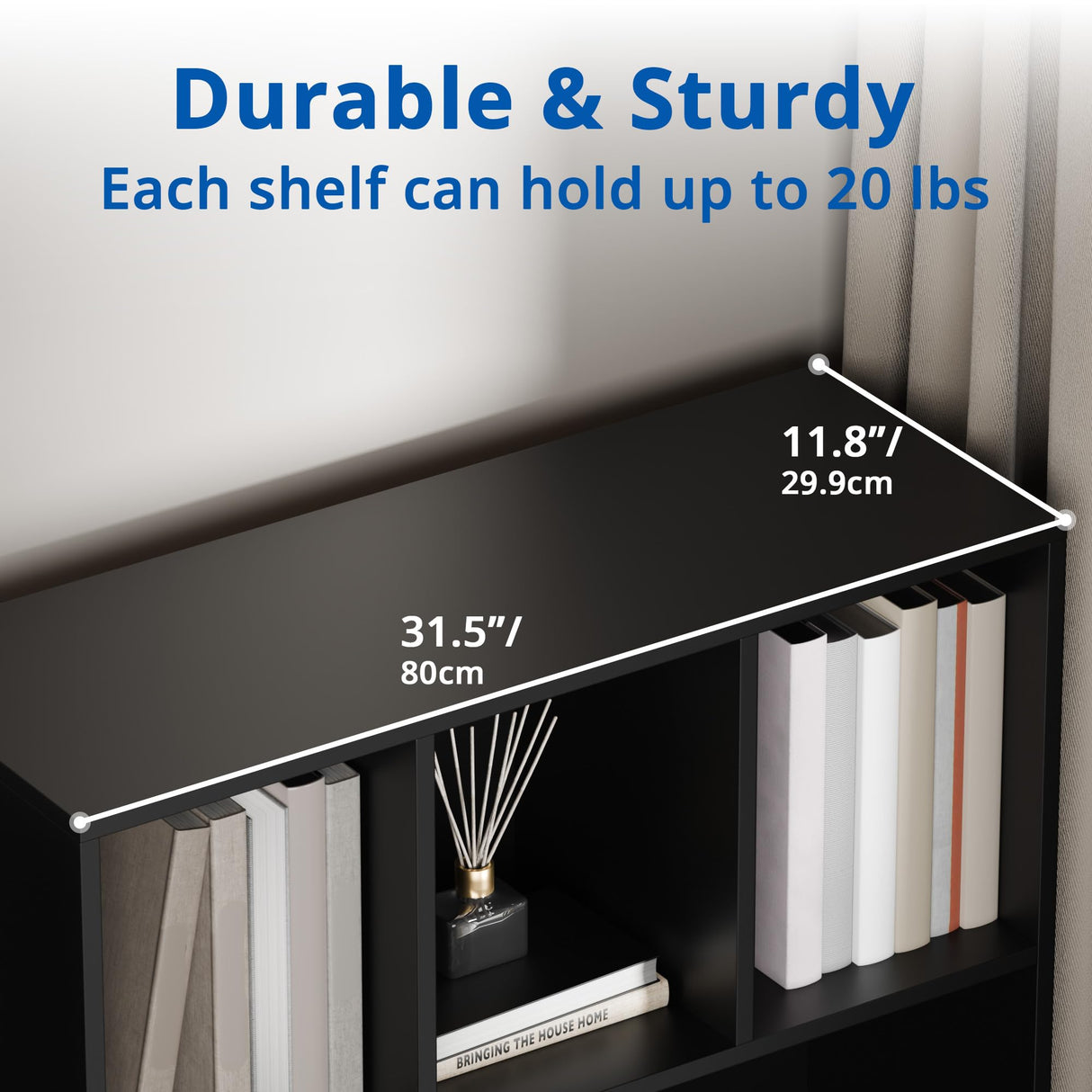 Cozy Castle 70" Tall Black Bookshelf with 12 Cubes and 2 Doors, 4-Tier Open Shelf Bookcase with Cabinet, Modern Cube Storage Organizer for Living Room, and Office Cozy Castle