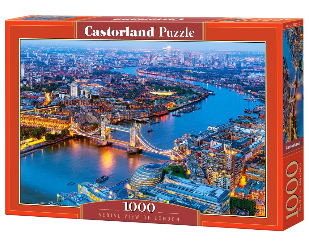 CASTORLAND 1000 Piece Jigsaw Puzzle, Aerial View of London, England Puzzle, Big Ben and River Thames Puzzle, Adult Puzzle, Castorland C-104291-2 Castorland