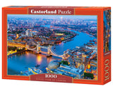 CASTORLAND 1000 Piece Jigsaw Puzzle, Aerial View of London, England Puzzle, Big Ben and River Thames Puzzle, Adult Puzzle, Castorland C-104291-2 Castorland