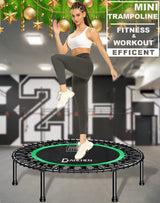 DARCHEN 450 lbs Mini Trampoline for Adults, Indoor Small Rebounder Exercise Trampoline for Workout Fitness for Quiet and Safely Cushioned Bounce, [40 Inch] DARCHEN