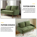 Majnesvon 56" Velvet Love seat Sofa,Modern Style Futon Couches for Living Room,Small Loveseat for Small Spaces,2 Seater Couch with Upholstered Seat,Chic Living Room Furniture Seating for Home (Green) Majnesvon