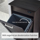 UpWiew Tilt Out Trash Cabinet Wooden, Single Door 10 Gallons, Espresso Finish+Black Top Panel UpWiew
