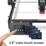 Longer RAY5 60W High Accuracy Cutting and Engraving, 10W Laser Engraver 0.06 * 0.06mm Spot, 3.5" Touch Screen, Multiple Machines Control, DIY Marking for Wood and Metal 15.7"x15.7" Longer