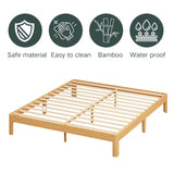 ZIYOO 12 Inch Full Size Natural Bamboo Platform Bed Frame, Modern Minimalist Design, Easy Assembly, Heavy Duty Support, No Box Spring Needed ZIYOO
