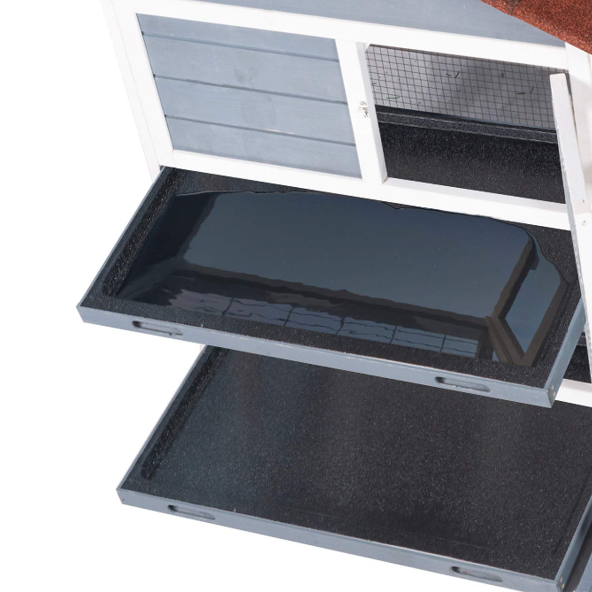 Good Life Two Floors 62" Wooden Outdoor Indoor Roof Waterproof Bunny Hutch Rabbit Cage Guinea Pig Coop PET House for Small to Medium Animals with Stairs and Cleaning Tray PET537 GOOD LIFE USA