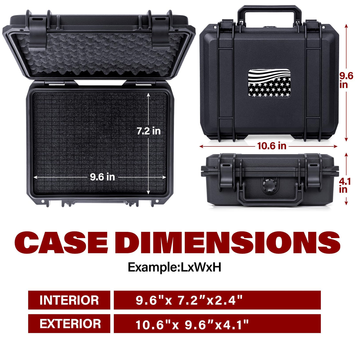 MewVeer Pistol Case for Handgun, Hard Gun Cases, TSA-Approved Waterproof & Shockproof Travel Pistols Box with Pre-Diced Foam for 9mm Gun and Accessories MewVeer