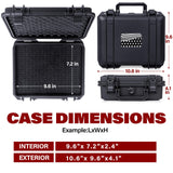 MewVeer Pistol Case for Handgun, Hard Gun Cases, TSA-Approved Waterproof & Shockproof Travel Pistols Box with Pre-Diced Foam for 9mm Gun and Accessories MewVeer