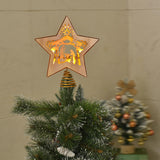 GHOSTMAGIC Nativity Christmas Tree Star Topper Lighted, 3D Wooden Nativity Scene Star for Christmas Tree, Nativity Set Christmas Tree Decorations, LED Xmas Decor Ornaments for Indoor (Nativity) GHOSTMAGIC